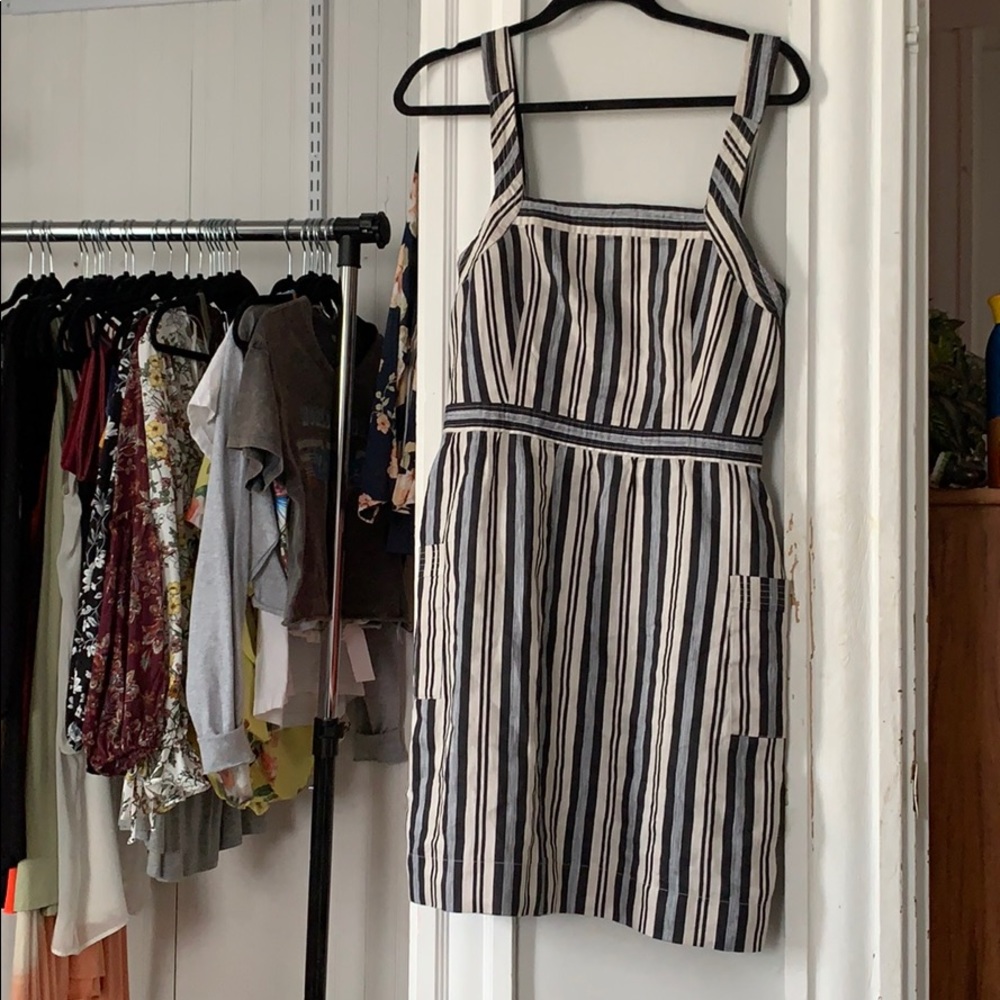 grey black white dress from madewell